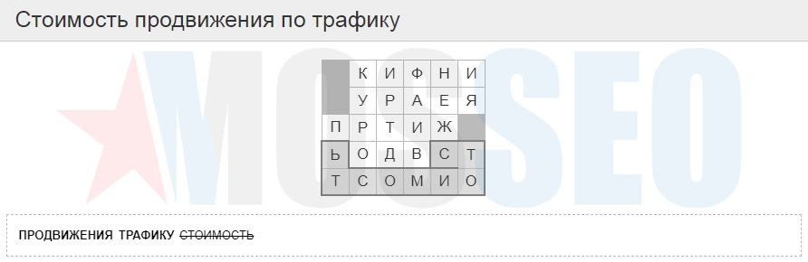 Стоимость продвижения по трафику
